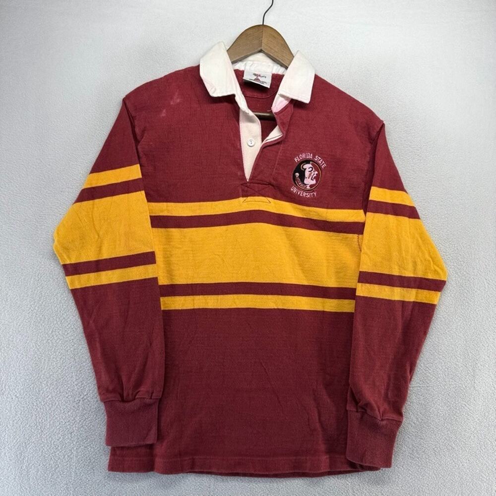 Vintage Florida State University Rugby Shirt Mens medium Barbarian 80s Seminoles
